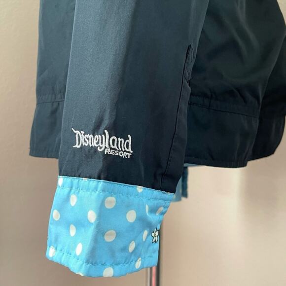 Vintage Walt Disney EMBROIDERED FLORAL Minnie Mouse Black Park Rain Jacket Small - Picture 8 of 13